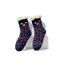 Bestseller Crew-Socken mit Sherpa-Futter und Weihnachts-Rentier-Motiv für Damen, Alltagsgebrauch