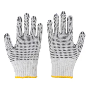 low price customizable Cotton Work Rubber Pvc Dotted Gloves