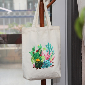 Kit de broderie au point de croix DIY pour débutants, sac fourre-tout en toile écologique, art populaire - Product Image 2