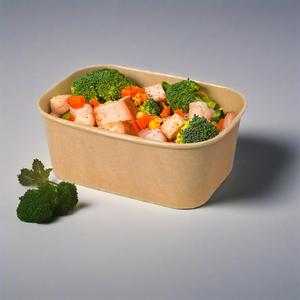 Bol à salade rectangulaire carré jetable personnalisé en papier avec couvercle, qualité alimentaire, pour plats à emporter, sushis et sandwichs - Product Image 6