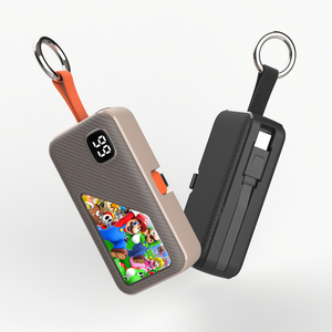 Portable Fast Charging Power Bank 5000mah Mini Type-C Charger Power Banks Built-in Cable with Keychain for Promotional Gifts