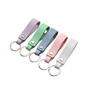 Promotion gifts colorful PU leather keychains Exquisite vegan leather keychains