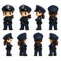Figura de Acción de Policía Femenina en PVC 3D Personalizada de Waker Manufacturers, Juguete Coleccionable de Dibujos Animados, OEM