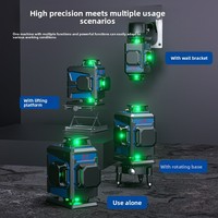 Niveau laser vert Dongcheng FF-16LE2 16 lignes 505-520nm 4D 360 degrés, haute précision industrielle et DIY, ligne fine lumineuse de 4 mm