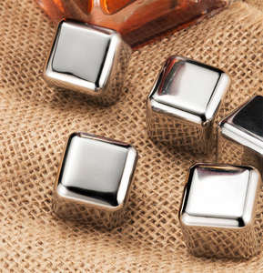 Grado de piedra moldeada para caja de cubo personalizable reutilizable bola cuadrada barata vino amor mejor comida-Whisky cubitos de hielo de acero inoxidable - Product Image 3