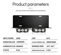 Kit de phares LED Xenplus PZ2-GM01 3570 avec puce, 60000LM, feux auxiliaires, feux de plaque d'immatriculation, lentille de projecteur LED, étanche IP68