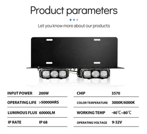 Xenplus PZ2-GM01 3570 Chip Led Faro Delantero 60000LM Luces Auxiliares Luces <span class=keywords><strong>de</strong></span> Matrícula Lente <span class=keywords><strong>de</strong></span> Proyector Led Kit Impermeable IP68 - Product Image 5