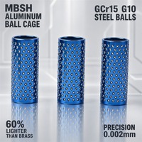 Buje de Jaula de Bolas de Aluminio Anodizado Ligero Serie MBSH con Bolas de Acero GCr15 para Módulos de Movimiento Lineal de Alta Frecuencia
