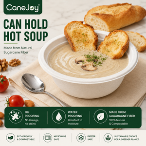 Tazón de Bagazo Canejoy Ecológico, Compostable, Desechable, Apto para Microondas, Apto para Congelador, Resistente al Calor, de Alta Resistencia, 100% - Product Image 2
