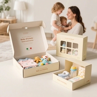 Caja de papel biodegradable con revestimiento de color personalizado para estampado de regalo de bebé y caja de regalo de bebé diseñada para productos domésticos OEM