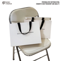 Sac en papier pour les achats en carton ivoire avec logo personnalisé, impression sérigraphique, écologique, pour bougies, cosmétiques, chaussures, artisanat, emballage cadeau - Premium