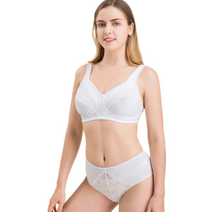 Senza fili di Cotone <span class=keywords><strong>Reggiseno</strong></span> Senza Fodera Traspirante Tazza Piena Cinghia Larga Chiusura Posteriore <span class=keywords><strong>Trasparente</strong></span> Del <span class=keywords><strong>Reggiseno</strong></span> di Cotone - Product Image 4