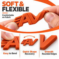 Logo en silicone 3D surélevé personnalisé, en caoutchouc de haute densité, imprimé par transfert thermique pour étiquette de vêtement