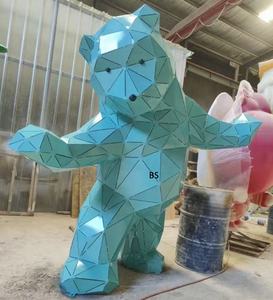 Escultura Grande <span class=keywords><strong>de</strong></span> Acero Inoxidable para Exteriores, Oso Iluminado <span class=keywords><strong>de</strong></span> Pie, para Jardín, Punto Turístico, Decoración Metálica para Paisajes - Product Image 5