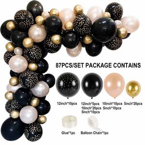 Festa celebrazione addio al nubilato addio al nubilato matrimonio 136 pezzi Kit decorazione palloncini in lattice cromato metallizzato <span class=keywords><strong>oro</strong></span> e nero fai da te - Product Image 4