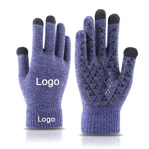 Guantes de esquí de punto cálidos de invierno con pantalla táctil de diseño OEM Guantes de mitones acrílicos antideslizantes de alta calidad - Product Image 3