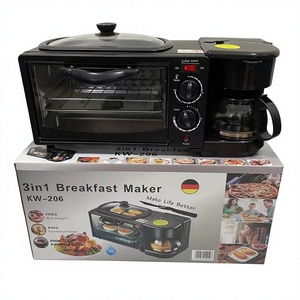 Machine à petit-déjeuner multifonctionnelle électrique <span class=keywords><strong>trois</strong></span>-en-un en acier inoxydable 12L 1100W, norme américaine 110V/220V, grille-pain mini - Product Image 5