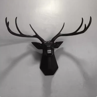 Sculpture murale en résine Art Déco, tête de cerf avec bois de cerf, pour décoration d'hôtel et de maison