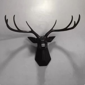 Statua Decorativa per Hotel, Scultura da Parete in Resina Art Deco a Forma di <span class=keywords><strong>Testa</strong></span> di <span class=keywords><strong>Cervo</strong></span> con Corna per Arredamento Casa - Product Image 2