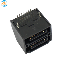 Conector Hembra SATA 14P Tipo DIP de Dos Orificios Estándar JBL, PCB de Doble Capa, Latón, RGB