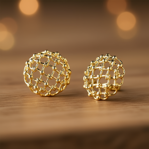 Pendientes geométricos dorados para mujer, joyería de moda de aleación de metal, diseño moderno, pendientes chapados en oro - Product Image 2