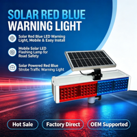 Feux de signalisation mobiles à LED rouge-bleu alimentés par énergie solaire
