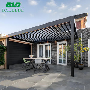 Système de pergola à toit ouvrant motorisé, imperméable, en aluminium, pour extérieur, avec télécommande, couverture de terrasse - Product Image 1