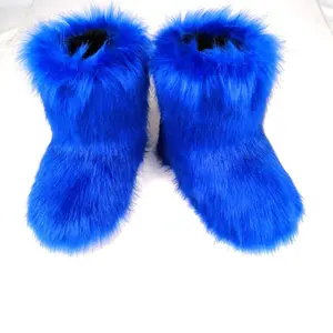 Neue Großhandel Winter bunte Pelz stiefel Pelz stiefel halbe Pelz stiefel für Frauen