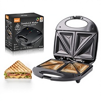 Machine à sandwich/gaufrier compacte et économe en énergie, 750W, compatible 110V (norme US) et 220V (norme UE), pour usage domestique ; idéale pour les repas légers et le pain grillé.
