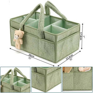 Panier de rangement <span class=keywords><strong>pour</strong></span> couches, best-seller, en coton bouclé, organisateur <span class=keywords><strong>pour</strong></span> bébé avec poignées - Product Image 5