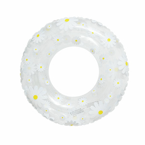 Bouée gonflable à motifs floraux pour enfants, dispositif de flottation au design Daisy, aide à la sécurité de la piscine - Product Image 1