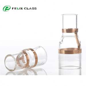 Tube en verre borosilicate 3.3 transparent fait main, forme incurvée personnalisée avec feuille d'or, écologique pour usage intérieur - Product Image 4