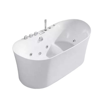 Baignoire de Massage autoportante de luxe, baignoire ovale à tourbillon en acrylique