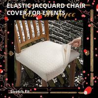 Housse de chaise en tissu jacquard élastique moderne, polyester durable, teinture unie, lavable en machine, couleur personnalisée, mariage, fête, événement