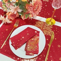 Manju Modern Plastic Christmas Gold Foil Reusable Heat Insulation Irregular Shape Placemats Dining Table Decorations Kitchen