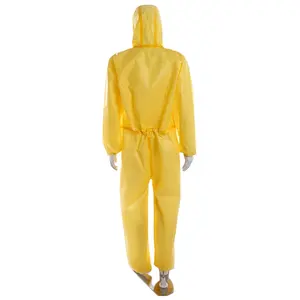 TYPE 3/4/5/6B Disposable Chemical Yellow 82gsm PP+PE Nonwoven Fabric Coverall
