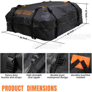 Bolsa de Carga Impermeable para Techo de Auto, 120x90x44cm, Portaequipajes, Bolsa de Almacenamiento Negra, para Viajes, SUV, Camioneta - Product Image 6