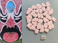 Carreaux de mosaïque en céramique rose doux faits à la main pour villas et murs de centres commerciaux modernes Wabi-Sabi - Fabricant artisanal de carreaux sur mesure OEM