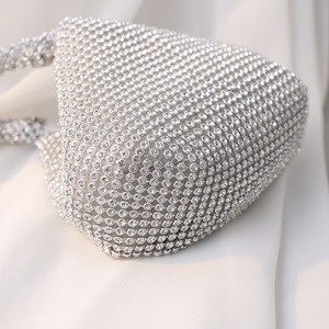 BOSHIHO Diamond Triangle Soft Handle Evening Clutch Handmade Rhinestone Party <b>Small</b> <b>Handbag</b> 14x16x7cm for Women - Product Image 3