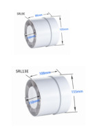 Ventilateur de ventilation en ligne rond de 5 pouces en plastique ABS blanc/noir, ventilateur d'évacuation mural et de fenêtre pour toilettes avec support OEM et ODM