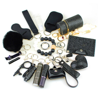 Vente en gros de porte-clés de sécurité personnelle pour femmes avec strass, kit de porte-clés d'autodéfense, accessoires, outils d'autodéfense