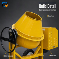 Bétonnière diesel 280L, mini-mélangeur de ciment portable pour entrepreneur en bâtiment