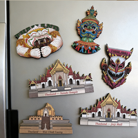 Aimant de réfrigérateur en bois 3D personnalisé de qualité supérieure, souvenir touristique de la Thaïlande, Jieji Hall, temple de Yunshi