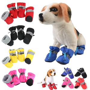 4 pz/set invernali impermeabili per cani da compagnia scarpe antiscivolo stivali da neve da pioggia calzature spesse calde per piccoli gatti cuccioli calzini stivaletti - Product Image 2