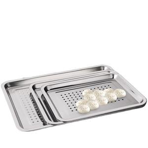 <span class=keywords><strong>Plateau</strong></span> en acier inoxydable multi-usages FLEY, plat <span class=keywords><strong>de</strong></span> service rectangulaire ventilé <span class=keywords><strong>pour</strong></span> restaurant, hôtel et service <span class=keywords><strong>de</strong></span> restauration quotidien - Product Image 4