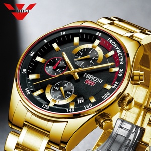 Reloj Cronógrafo de Cuarzo para Hombre, Modelo 2375, Dorado, de Lujo, con Correa de Acero Inoxidable, Resistente al Agua 3BAR, Completo - Product Image 1