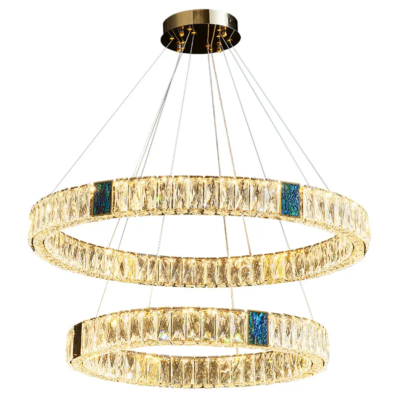 Kristall ring Kronleuchter Multi-Ring-Auswahl Moderne Vintage Luxus LED Pendel leuchte Edelstahl