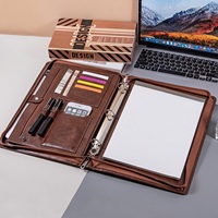 Porte-documents créatif personnalisé en cuir pour kits d'influenceurs PR, cadeaux de communication média
