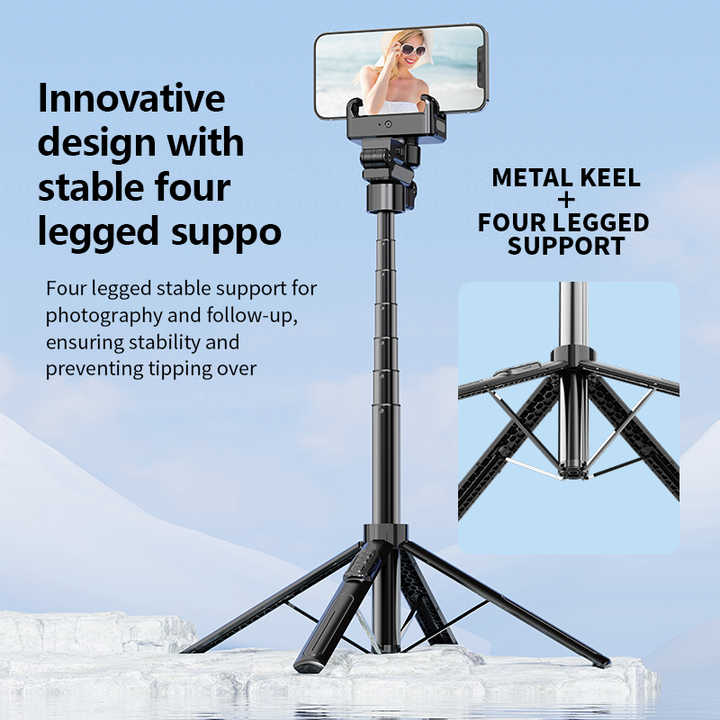 Intelligent AI Tracking for Bluetooth Remote Control Selfie Stick Gesture Control Sturdy Reliable Alloy Material Face