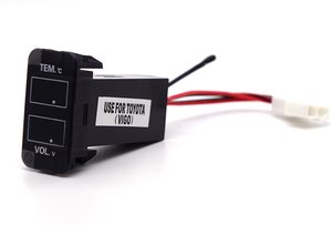 โวลต์มิเตอร์แสดงผลดิจิทัล LED สำหรับรถยนต์,เกจวัดแรงดันไฟฟ้า DC 12V หน้าจอสำหรับ Toyota กันน้ำ - Product Image 3